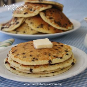Chocolate Chip Pancakes-just a few simple ingredients makes for a delicious breakfast treat!