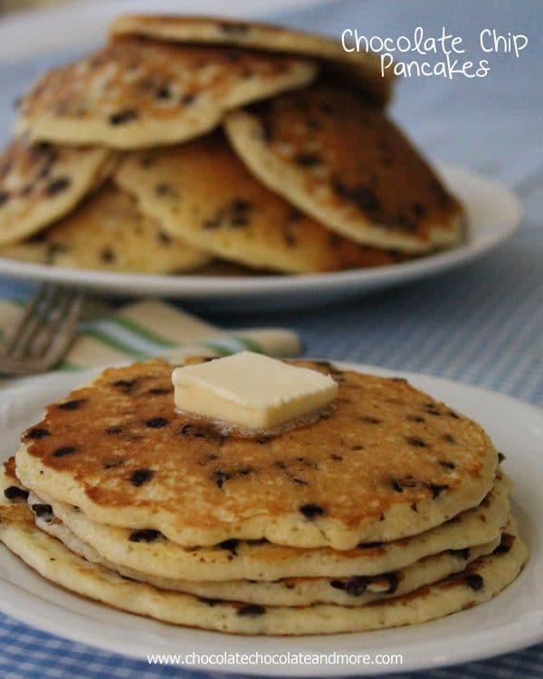 Chocolate Chip Pancakes-just a few simple ingredients makes for a delicious breakfast treat!