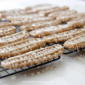 Cinnamon Cookie Sticks-a refrigerated cookie dough, slice, bake then drizzle some glaze, these cookies are both a little crunchy and chewy at the same time. Perfect with a cup of coffee or a tall glass of milk!