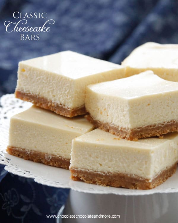 Classic Cheesecake Bars Chocolate Chocolate And More