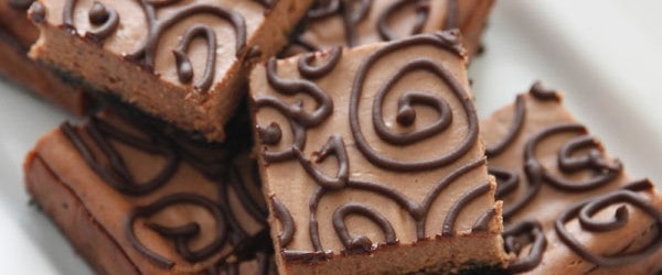 Triple Chocolate Cheesecake Bars-top
