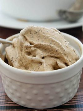 Coffee Ice Cream with Dark Chocolate Flecks-a deep coffee flavor with tiny bursts of dark chocolate! A coffee lover's dream come true!