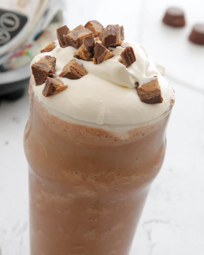 Chocolate Peanut Butter Milkshake-tastes like drinking a frozen peanut butter cup!