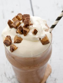 Chocolate Peanut Butter Milkshake-tastes like drinking a frozen peanut butter cup!
