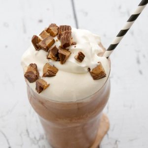 Chocolate Peanut Butter Milkshake-tastes like drinking a frozen peanut butter cup!