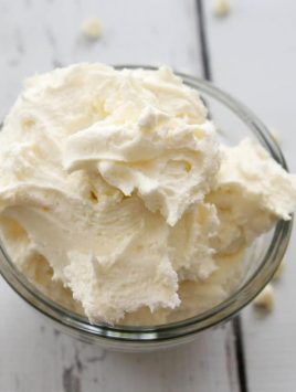 White Chocolate Buttercream Frosting-a delicate taste of white chocolate, the perfect complement to any cake and can be colored to match any occasion!