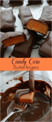 Homemade Candy Corn Butterfingers, just 3 ingredients and it really does taste just like a Butterfinger Candy Bar!