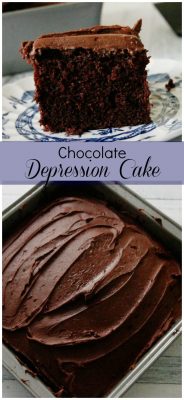 Chocolate Depression Cake-this recipe originates from the Great Depression. Also know as a Crazy Cake or Wacky Cake, it's also egg-free and dairy free for those with allergy issues
