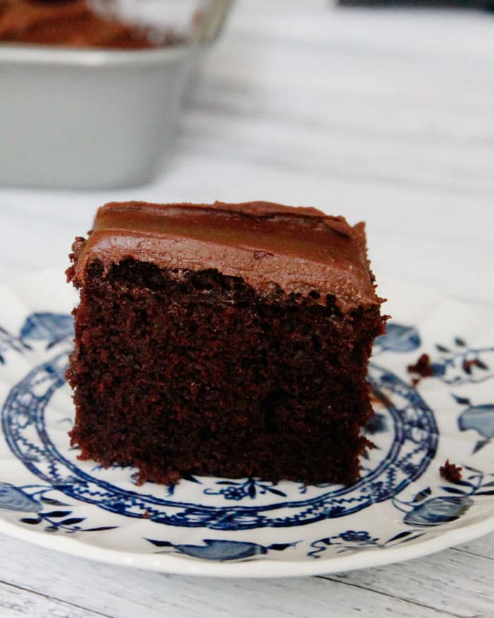 Chocolate Depression Cake-also know as a Crazy Cake or Wacky Cake, it's also egg-free and dairy free for those with allergy issues