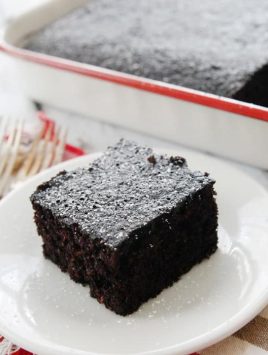 Chocolate Mayonnaise Cake-a moist crumb cake with a rich chocolate flavor!