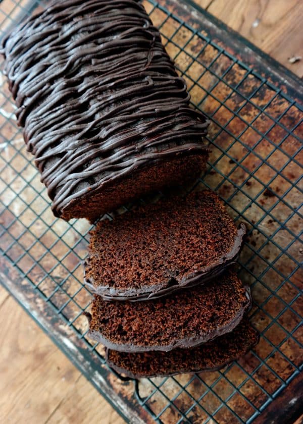 Chocolate Pumpkin Pound Cake-rich dark chocolate, moist cake with just a subtle hint of pumpkin flavor.