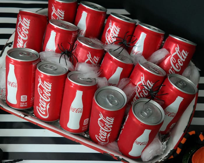 Use a 9x13 baking tray to hold cold sodas-straight from the fridge to the table! 