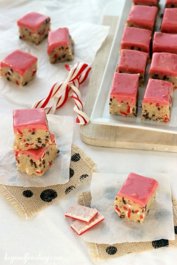 Andes Peppermint Crunch Cookie Dough Truffle Bars by beyondfrosting.com