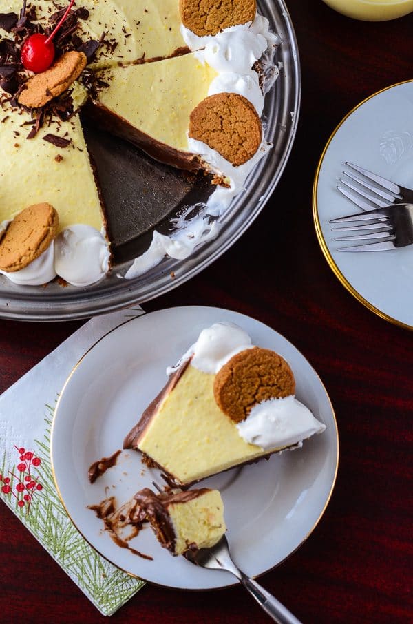 Black Bottom Eggnog Pie by thecrumblycupcake.com