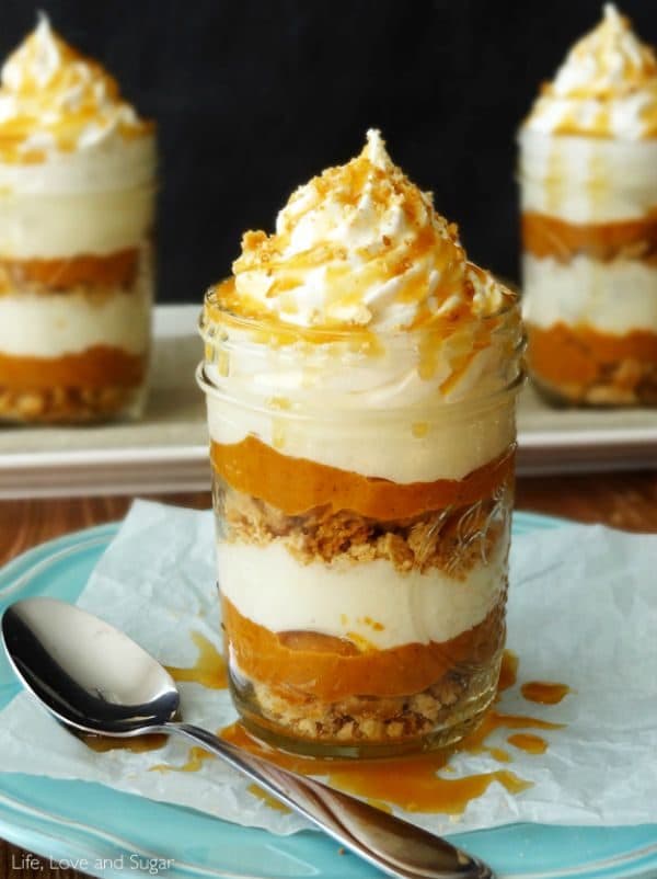 No Bake Pumpkin Pie in a Jar by lifeloveandsugar.com
