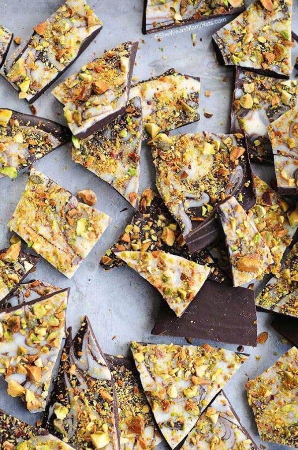 Pistachio Chocolate Bark by shewearsmanyhats.com