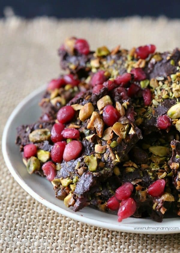 Pomegranate Pistachio Ginger Bark by nutmegnanny.com
