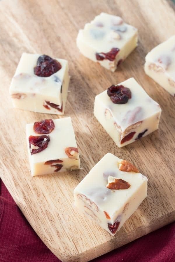 White Chocolate Cranberry Pecan Fudge by spoonfulofflavor.com
