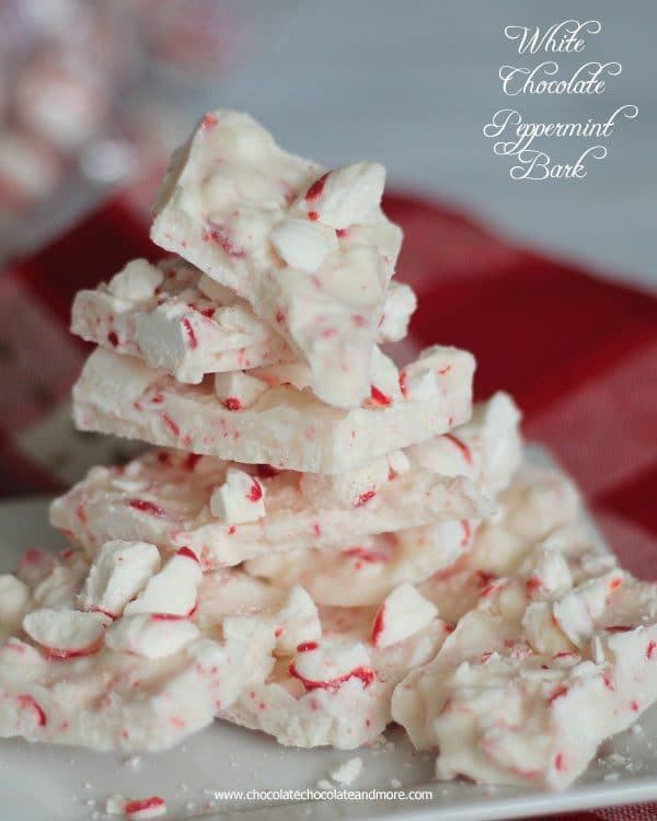 White Chocolate Peppermint Bark by chocolatechocolateandmore.com