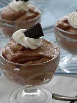 Easy Whipped Dark Chocolate Mousse Easy Whipped Dark Chocolate Mousse-just 3 ingredients to create this delicate dessert, the secret is using good dark chocolate! Green & Black 70% Dark Chocolate makes this dessert decadent!