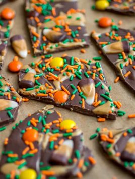 Peanut Butter Candy Corn Bark - a super simple and delicious treat that takes only minutes to prepare!