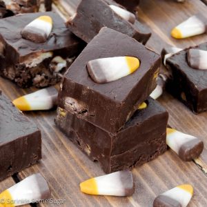 Creamy Chocolate S'mores Candy Corn Fudge - Sprinkle Some Sugar