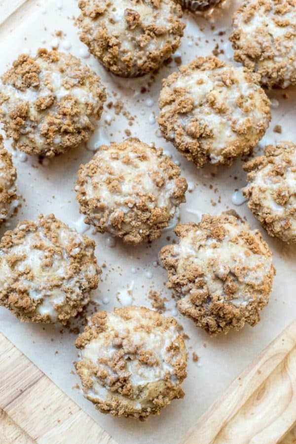 Glazed Apple Coffee Cake Muffins by fromvalerieskitchen.com