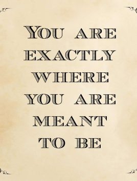 You are Exactly Where You Are meant To Be
