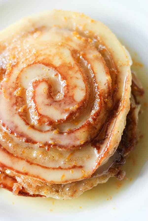 Orange Sweet Roll Pancakes by number-2-pencil.com