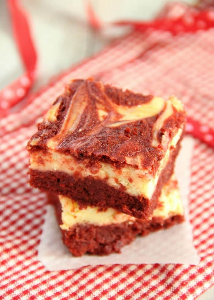 Red Velvet Cheesecake Swirl Brownies - Chocolate Chocolate and More!