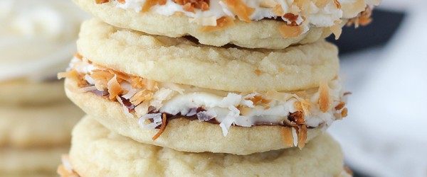 Samoa cookies will never be the same after you've hand one of these Samoa Cookie Sandwiches.