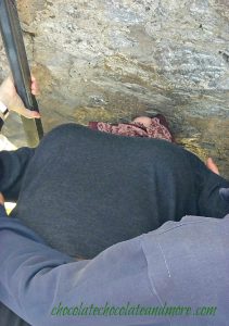Jen kissing the Blarney Stone