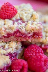 Raspberry Lemon Crumble Bars - A super easy recipe for sweet and tart raspberry lemon crumble bars!