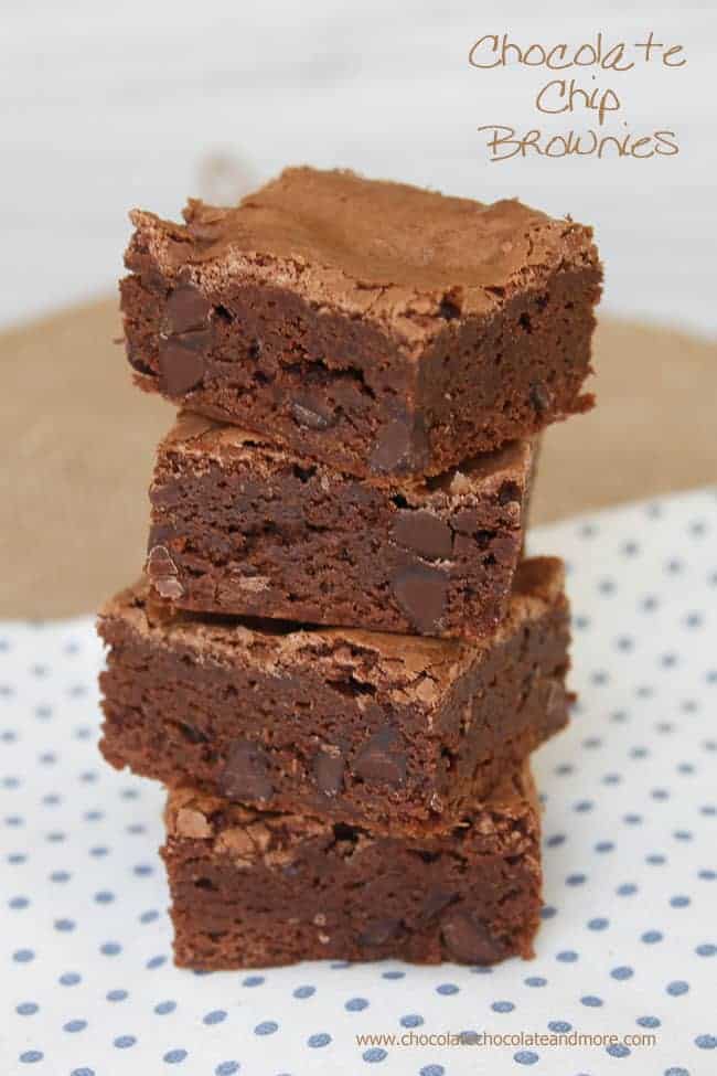 Chocolate Chip Brownies - Chocolate Chocolate and More!