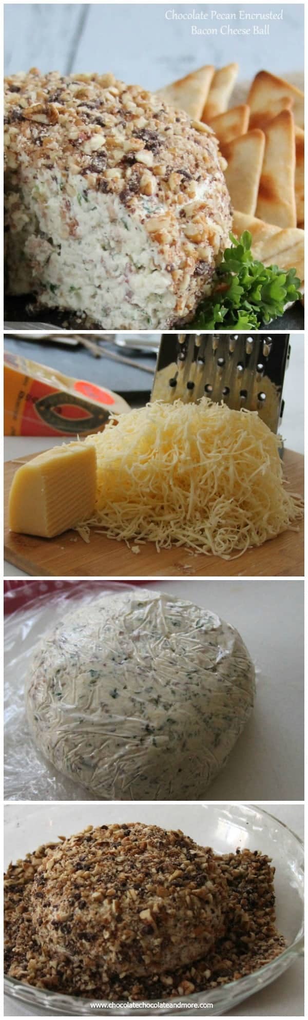 Chocolate Pecan Encrusted Bacon Cheese Ball