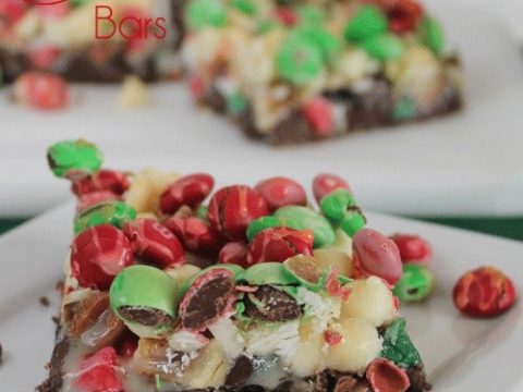 Caramel M&M Cookie Bars - Alida's Kitchen