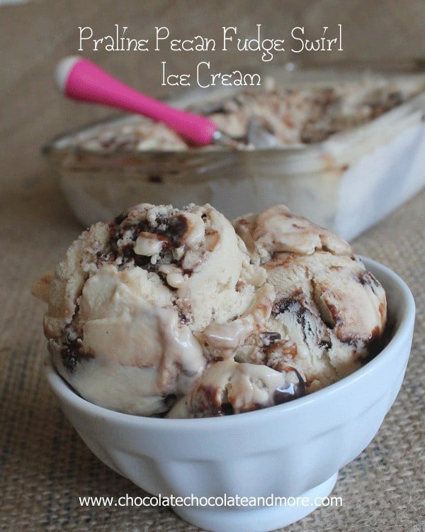 Praline Pecan Fudge Swirl Ice Cream