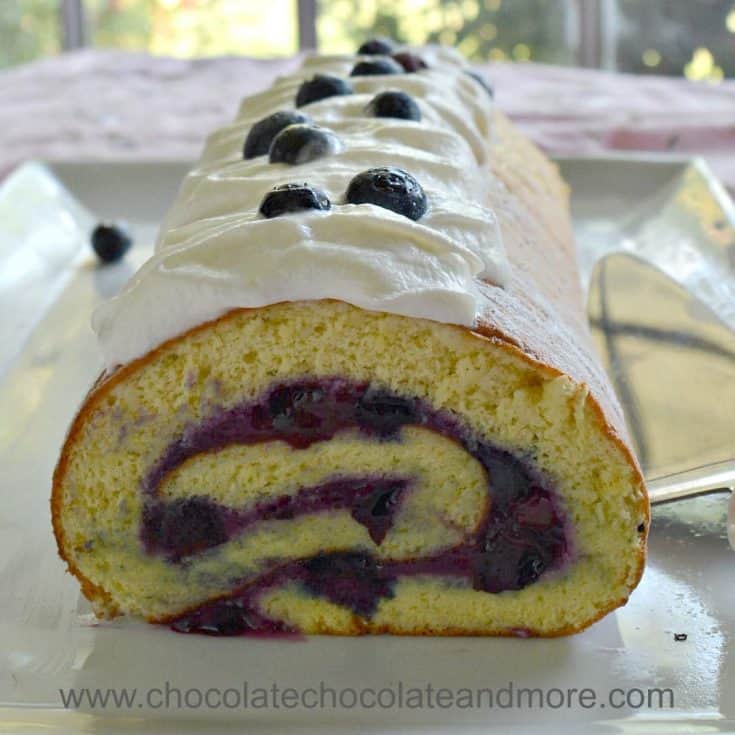 Vanilla Blueberry Cake Roll