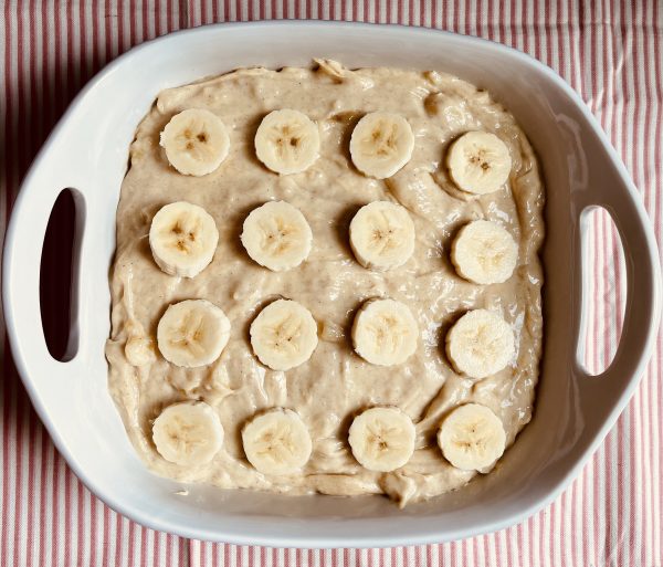 The Banana Pudding Bars with the 2nd layer of bananas.