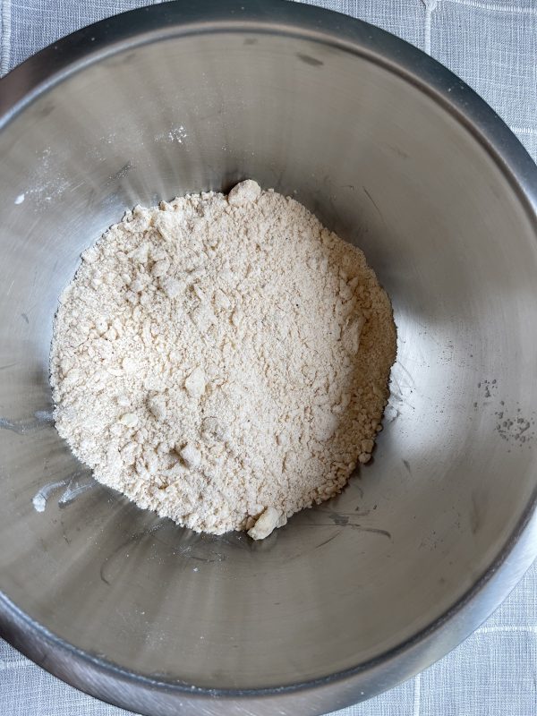 Dry ingredients after butter is mixed in