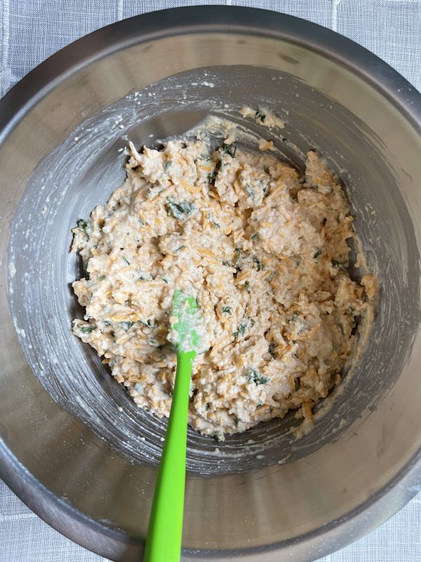 Copycat Red Lobster Cheddar Bay Biscuits Remake batter.