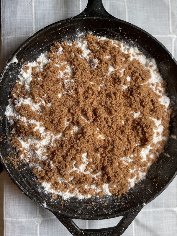 cake mix and topping layer