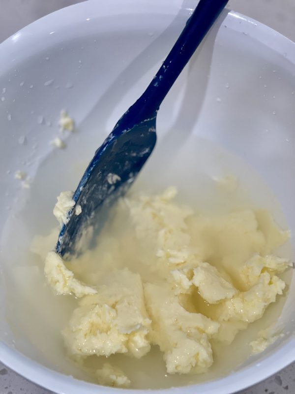 rinsing of the butter