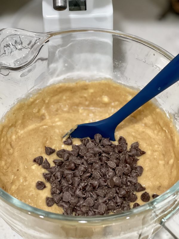chocolate chips added to batter