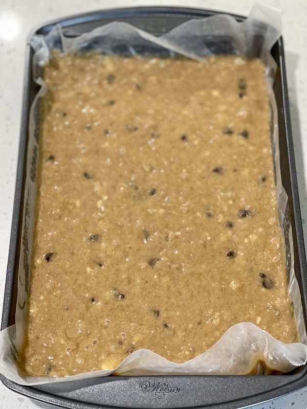 batter poured into pan