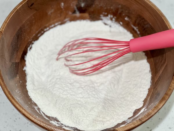 dry ingredients mixed together in a mixing bowl