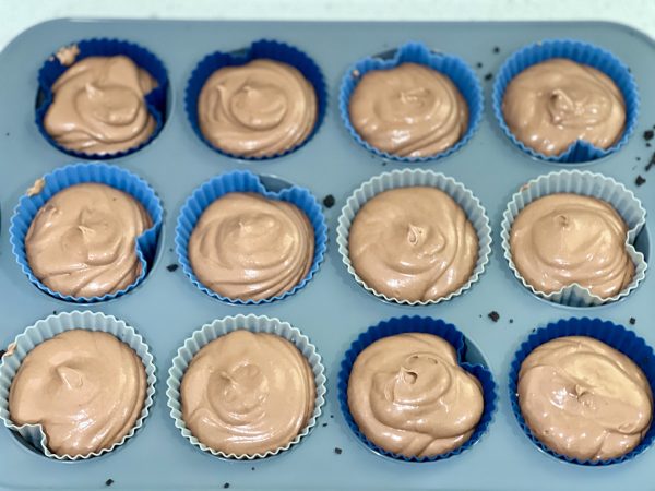 No-Bake Chocolate Pie Cups before freezing