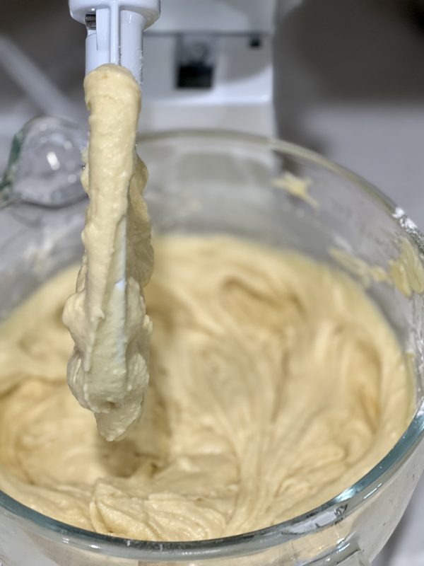 batter after the heavy whipping cream and flour was added