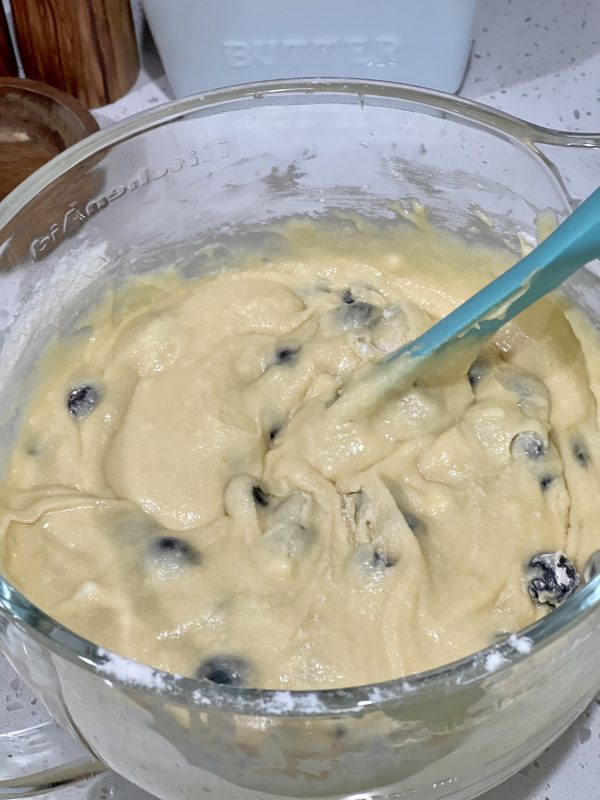 batter after blueberries were added