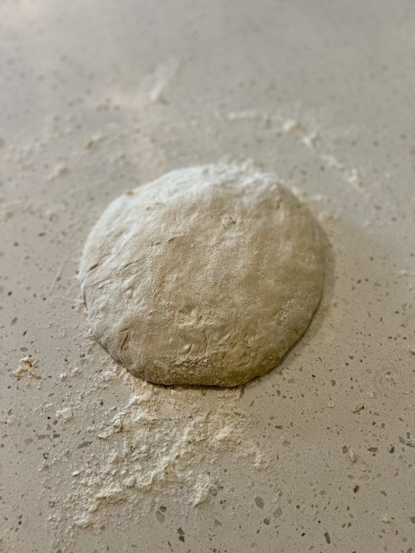 dough ball after being shaped